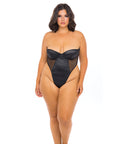 Josephine High Leg Teddy W/Removable Fishnet Collared Harness Black