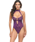 Kennedy Lace and Mesh Teddy - Purple 1X
