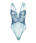 Emilia Floral Embroidered Teddy - Blue 2X