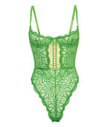 Raine Underwire Shelf Cup Lace Teddy W/Decorative Trim Insert - Green