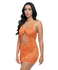 Presley Lace Babydoll W/G-String 2 Pc Set - Dragon Fire Orange
