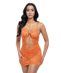 Presley Lace Babydoll W/G-String 2 Pc Set - Dragon Fire Orange
