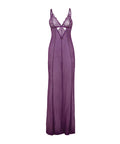 Katana Mesh & Eyelash Lace Gown - Purple