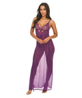 Katana Mesh & Eyelash Lace Gown - Purple