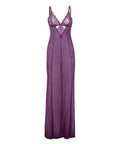 Katana Mesh & Eyelash Lace Gown - Purple