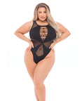 Pink Lipstick Highneck Bodysuit
