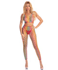Pink Lipstick Roy G. Biv 2 Pc Bodystocking Rainbow