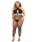 Pink Lipstick Gives You Hell Halter Bra, Pantyhose & G-String Black