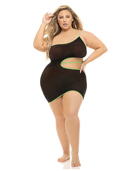 Pink Lipstick All You Need Cut Out Dress Black