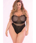 Pink Lipstick All Access Pass Bodystocking Black