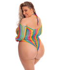 Pink Lipstick More Color Long Sleeve Bodysuit Rainbow