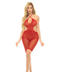 Pink Lipstick Fill Me In Bodystocking Red