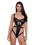 Studs & Kisses Balconette Cup W/Underwire Teddy Black