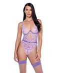 Butterfly Glow Embroidered Teddy Lavender/White