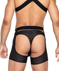 Master Chaps W/Hook & Ring Closure & Rear Cut Out (thong Not Included) - Black
