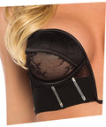 Belle Noir Chantilly Lace And Satin 2 Pc Bustier Set - Black