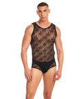 Rainbow Party Night Blaze Singlet 2 Pc Set W/Thong - Black