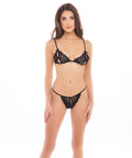 Rene Rofe Treasure Trove Peek A Boo Bra & G-String Black