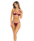 Rene Rofe I Like It Rough Bra & Thong Burgundy