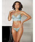 Strappy Lace Bra And & Thong Mint