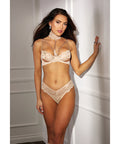 Absolutely Beautiful Stretch Lace Collard Bra & Panty (goes W/Soh31549) Nude