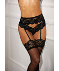 Stretch Lace & Mesh Thong Panty Black