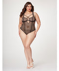 Fishnet Strappy High Cut Leg Teddy Black XL