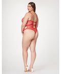 Fishnet Strappy High Cut Leg Teddy Red SM