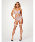 Sheer Mesh & Lace Demi Cup Teddy Lavender
