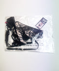 Strappy Lace High Waist Panty W/Garters - Black