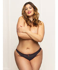Lace Panty w/Heart Cut Out Back & Pearl Chain Detail - Black SM