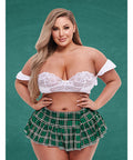 Teacher's Pet Schoolgirl Bustier & Skirt Green/White