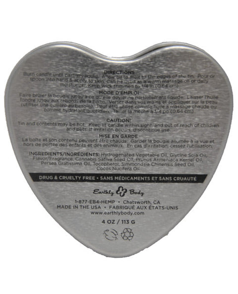 Earthly Body Suntouched Hemp Edible Candle - 4.7 oz Heart Tin