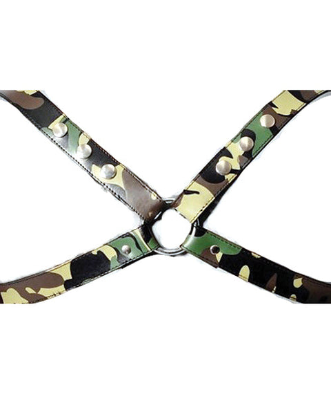 Sensual Sin Leather X Harness - Camo