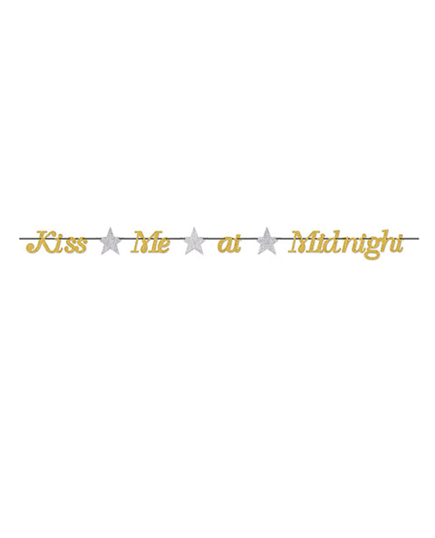 New Year's Kiss Me at Midnight Streamer - Gold/Silver