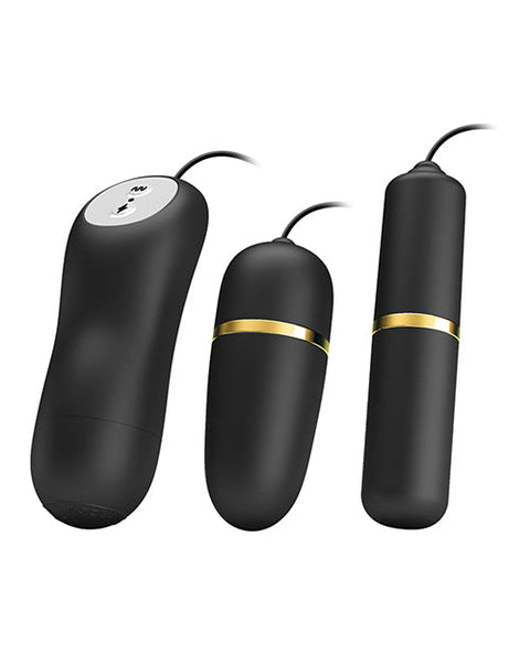 Pretty Love Double Vibro Bullets w/Electrostim - Black