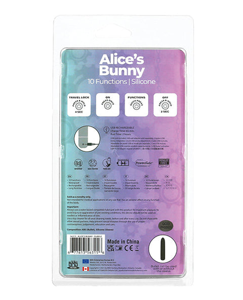 Alice's Bunny Rechargeable Bullet w/Rabbit Sleeve - 10 Functions