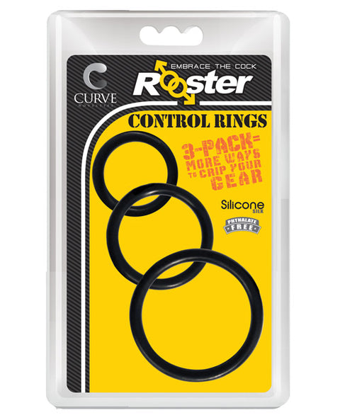 Curve Toys Rooster Set of 3 Control Rings - Black