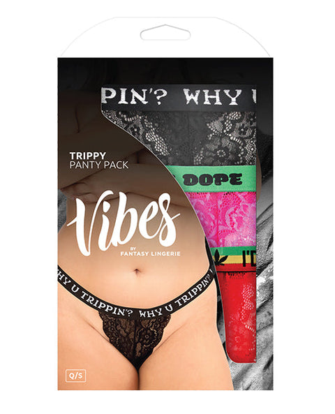 Vibes Trippy 3 Pack Thongs Assorted Colors
