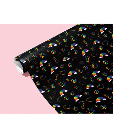 Rainbow Pot Leaf Wrapping Paper
