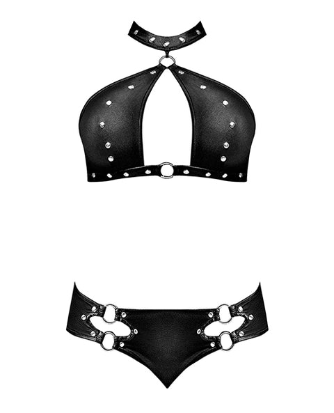 Lust Juno Top w/Velcro Choker Neck & Mini Short Black  S/M