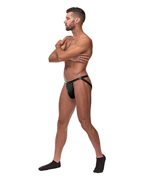 Cage Matte Strappy Ring Jock Black