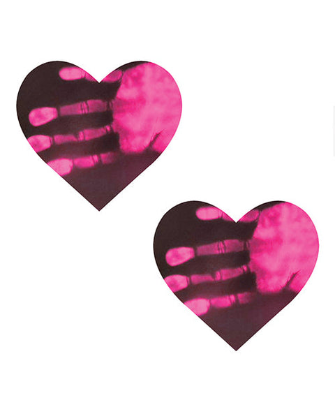 Neva Nude Temperature Rearchived Heart Pasties - Neon Pink