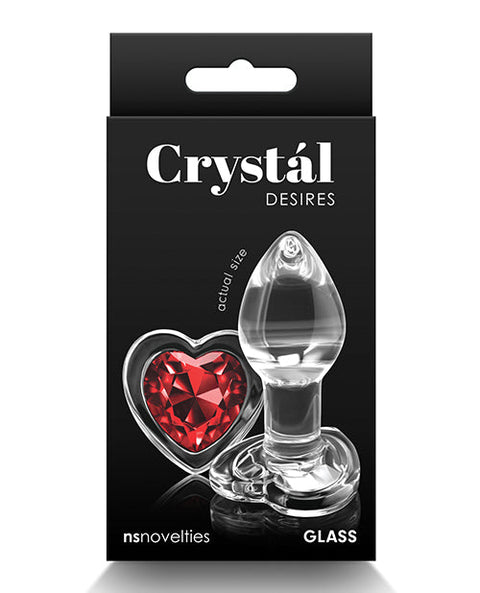 Crystal Desires Glass Heart Gem Butt Plug