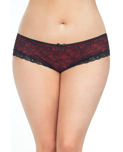 Cage Back Lace Panty Black/Red