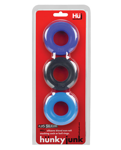 Hunky Junk C Ring Multi Pack - Cobalt Pack of 3
