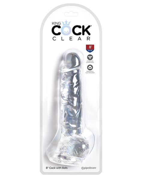 King Cock Clear 8" Cock w/Balls