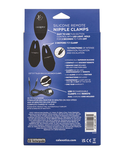 Silicone Nipple Clamps w/Remote