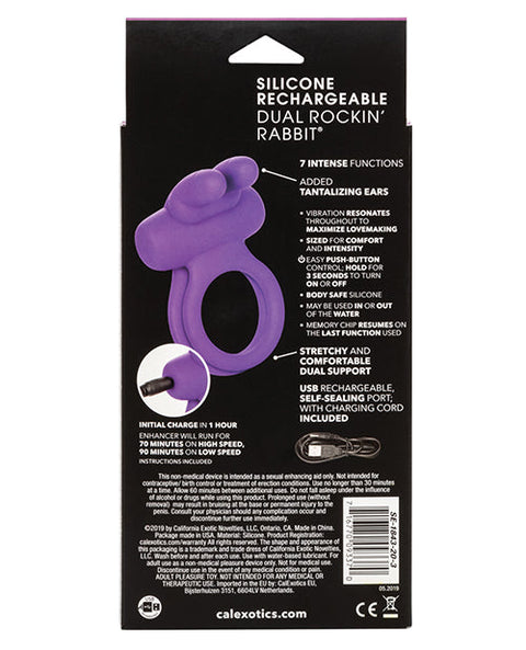 Silicone Rechargeable Rockin' Rabbit Enhancer - Purple
