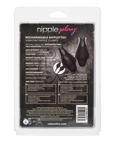 Nipple Play Rechargeable Nipplettes - Black